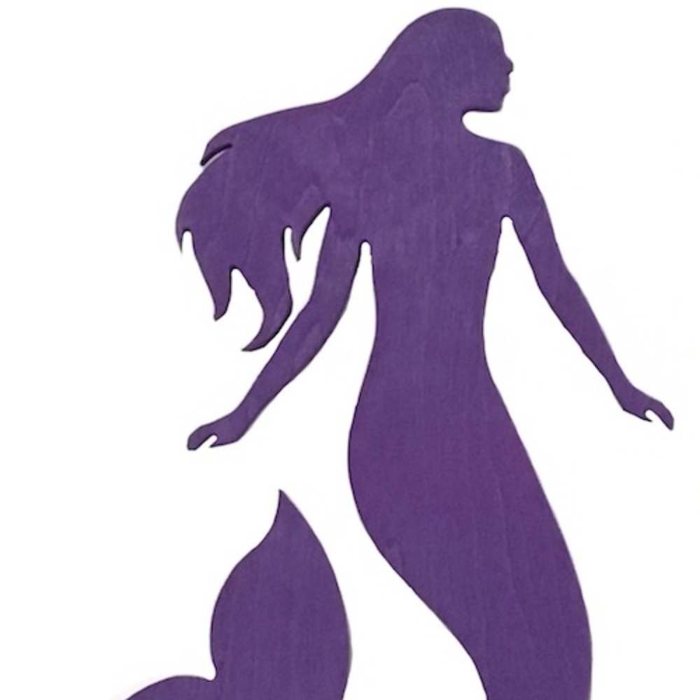 Purple Mermaid Wood Wall Decoration Girls Decor